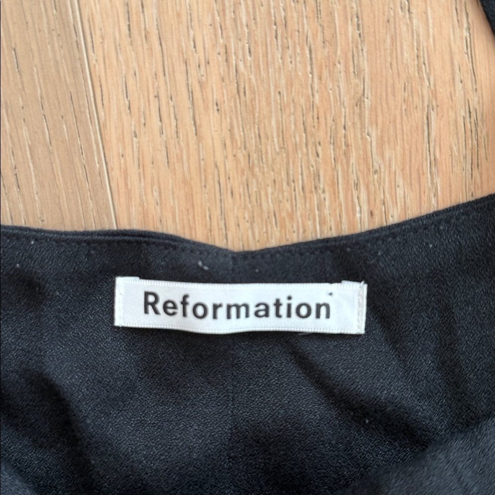 Reformation Black Square-Neck Button Jumpsuit - Picture 6 of 8
